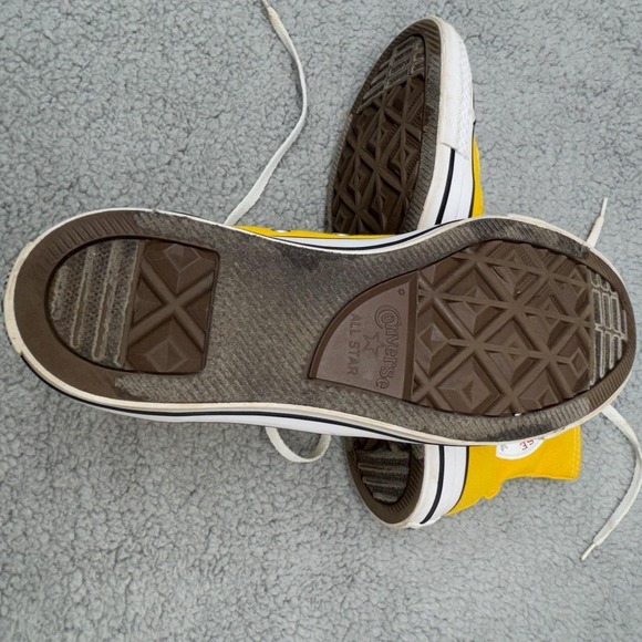 Converse Chuck Taylor All Star Shoes Womens 9.5 Yellow High Top Canvas Sneakers - Picture 8 of 14